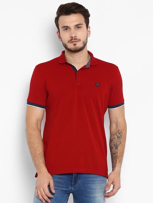 red solid polo t-shirt - 16358198 - Very Small Image - 1