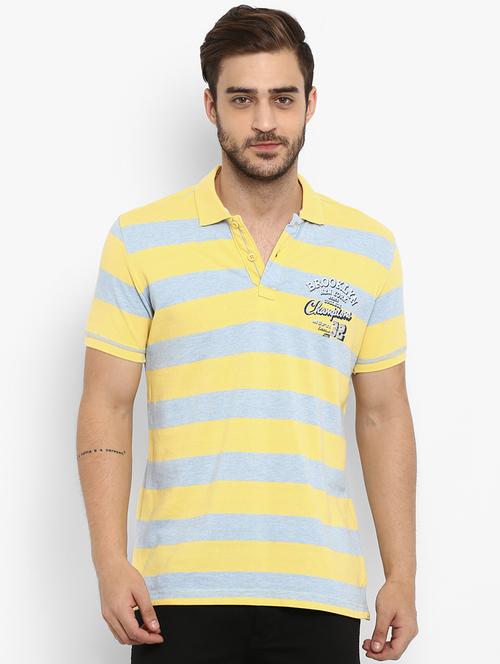 yellow striped polo t-shirt - 16358210 - Very Small Image - 1