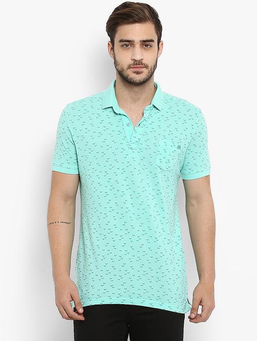 aqua blue printed pocket t-shirt - 16358224 - Very Small Image - 1