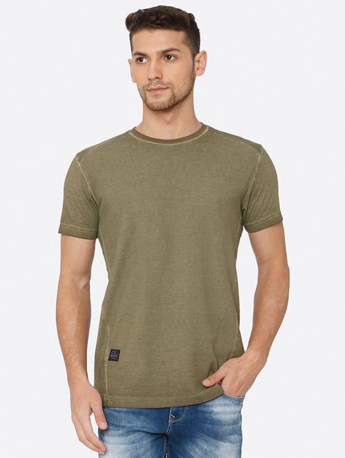 olive green solid t-shirt - 16358231 - Very Small Image - 1