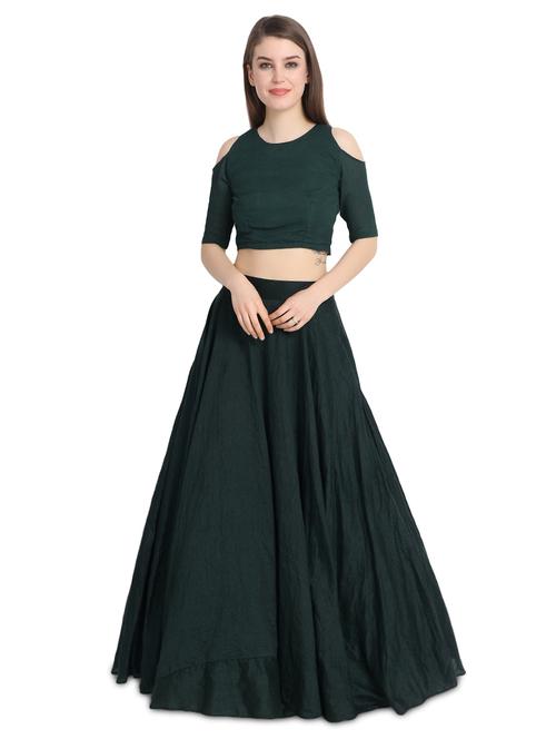 cold shoulder a-line lehenga - 16358826 - Very Small Image - 1
