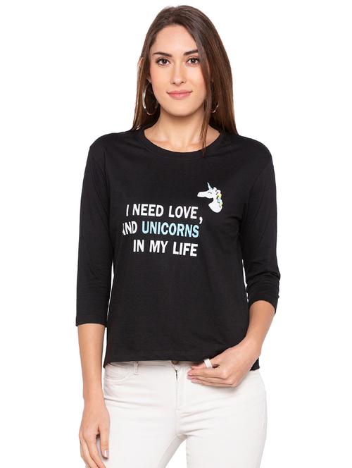 quirky text round neck tee - 16360369 - Very Small Image - 1