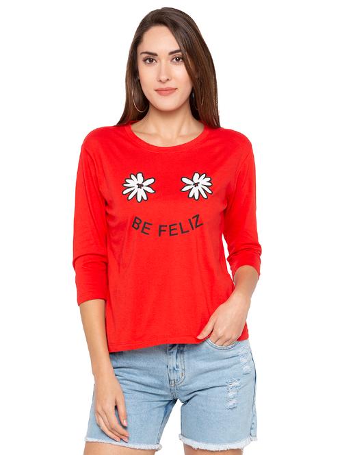 quirky print round neck tee - 16360370 - Very Small Image - 1