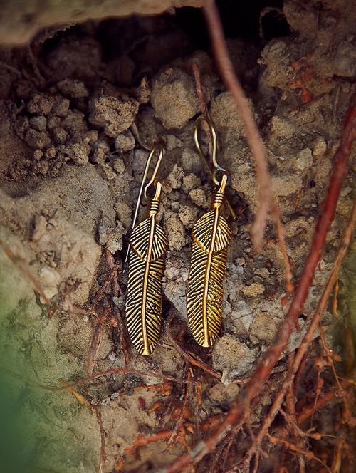 gold drop earring - 16360395 - Very Small Image - 1