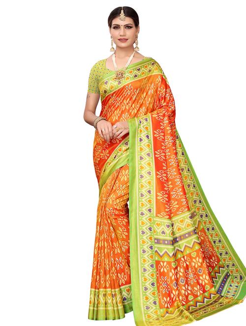 geometrical printed patola saree with blouse - 16360541 - Very Small Image - 1