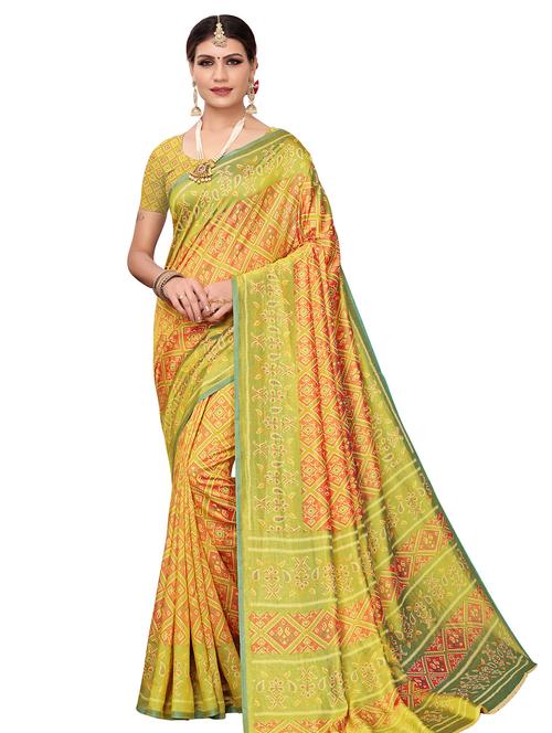 geometrical printed patola saree with blouse - 16360545 - Very Small Image - 1