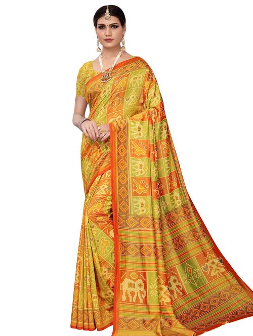 geometrical printed patola saree with blouse - 16360554 - Very Small Image - 1