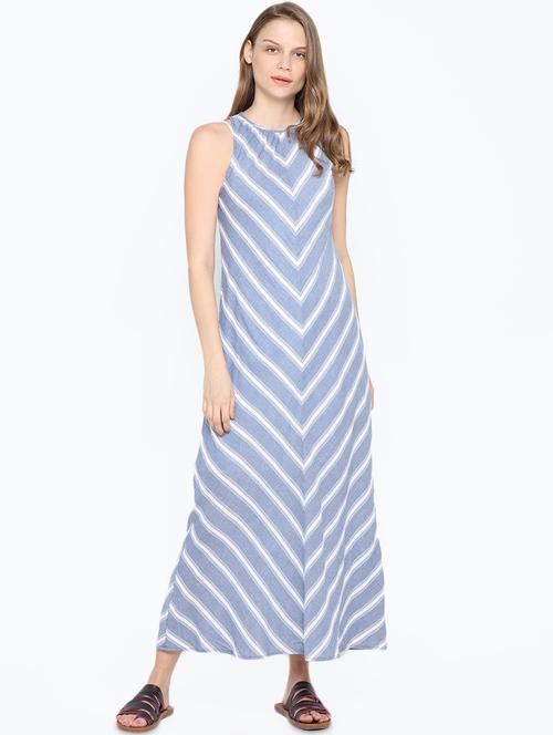 keyhole back striped maxi dress - 16360624 - Very Small Image - 1