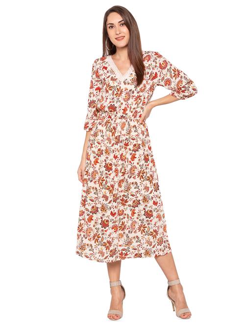 lace trim floral blouson maxi dress - 16360713 - Very Small Image - 1
