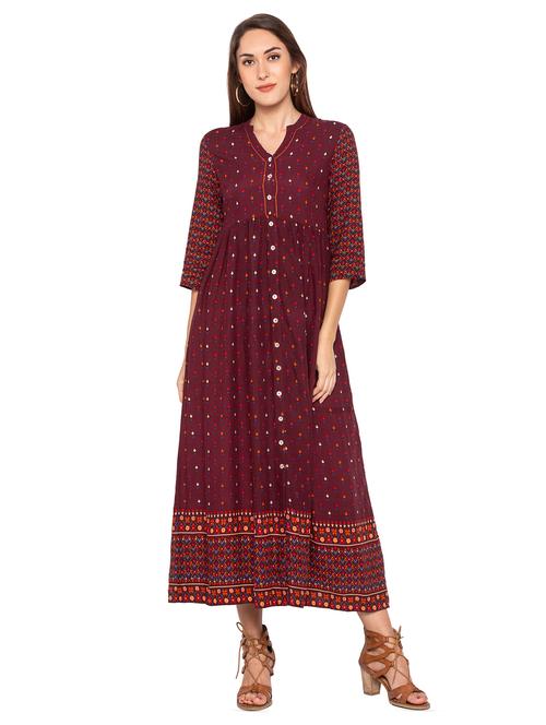 printed empire line kurta - 16360736 - Very Small Image - 1