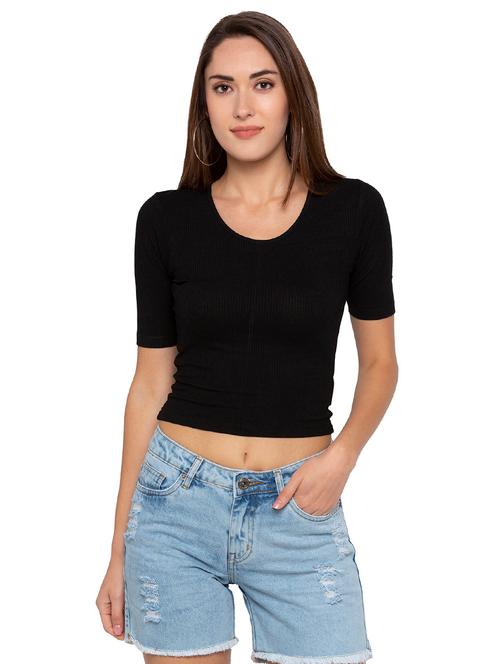 round neck solid top - 16360758 - Very Small Image - 1