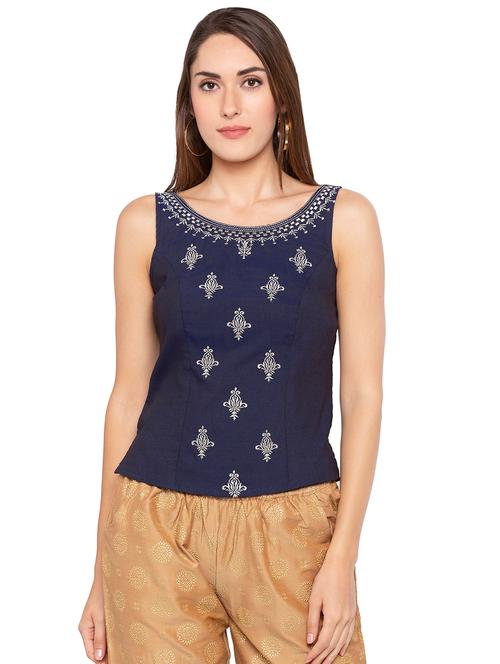 embroidered straight kurti - 16360814 - Very Small Image - 1