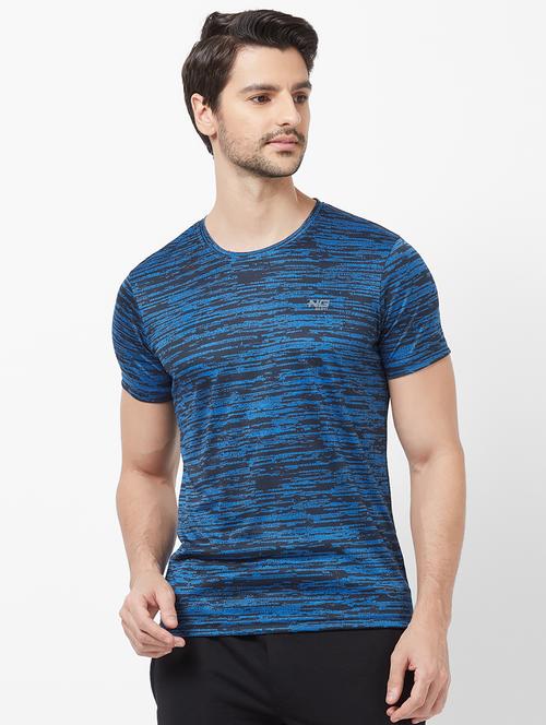 dark blue printed t-shirt - 16361081 - Very Small Image - 1