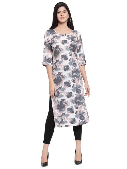 floral straight kurta - 16361409 - Very Small Image - 1