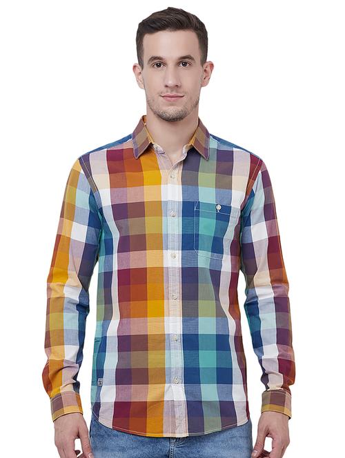 multi colored checkered casual shirt - 16361995 - Very Small Image - 1