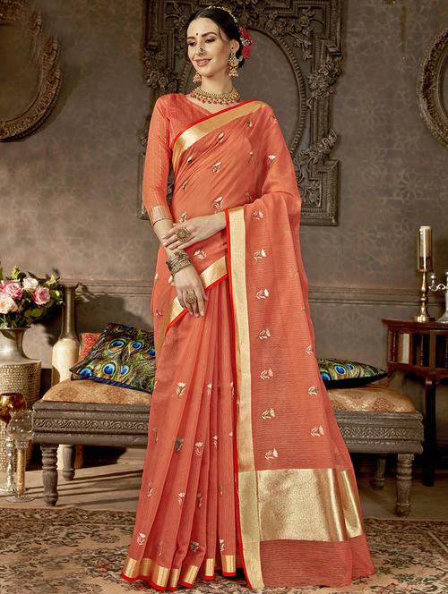 floral embroidered saree with blouse - 16362327 - Very Small Image - 1