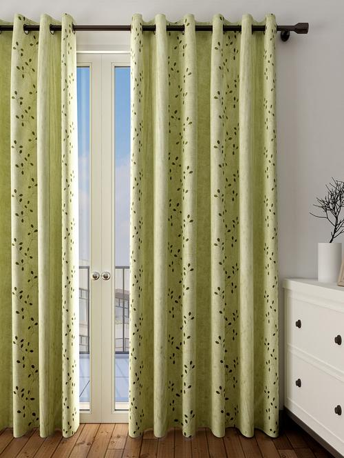 long size embroidery semi sheer door curtains - 16363928 - Very Small Image - 1