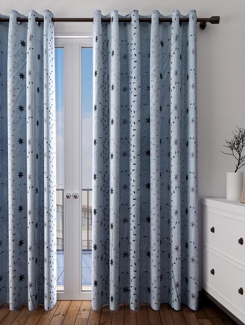 long size embroidery semi sheer door curtains - 16363929 - Very Small Image - 1