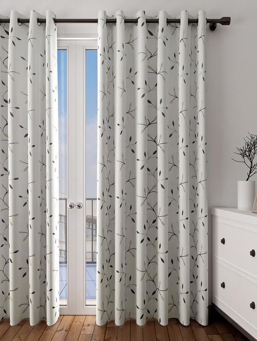 long size embroidery semi sheer door curtains - 16363930 - Very Small Image - 1