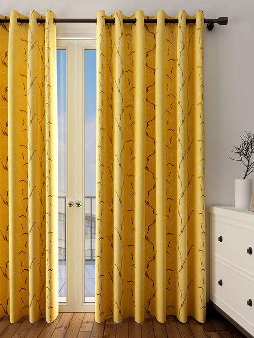 long size embroidery semi sheer long door curtains - 16363940 - Very Small Image - 1