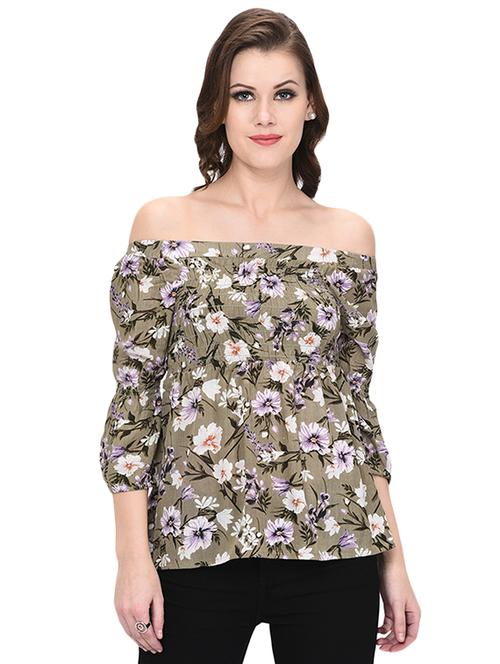 off shoulder floral top - 16364106 - Very Small Image - 1
