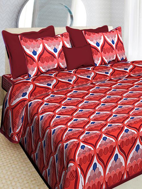 traditional jaipuri cotton double bedsheet with 2 pillow covers - 16364905 - Very Small Image - 1