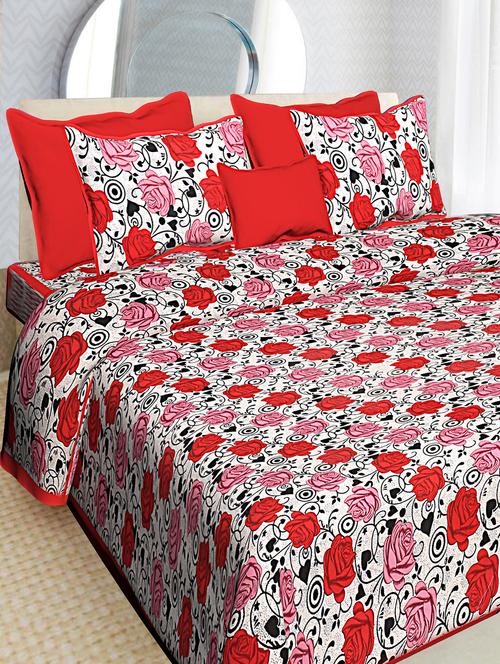 traditional jaipuri cotton double bedsheet with 2 pillow covers - 16364917 - Very Small Image - 1