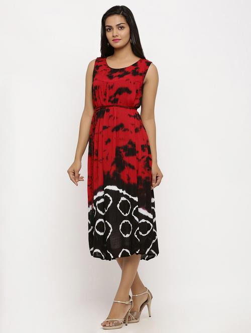 tassel detail tie and dye a-line dress - 16366220 - Very Small Image - 1