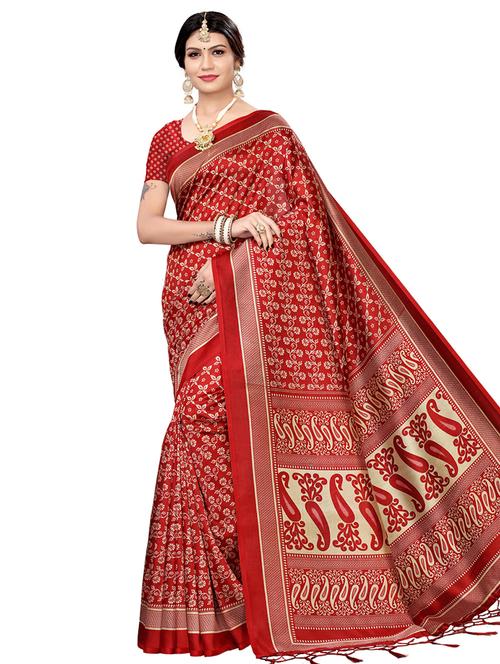 floral printed saree with blouse - 16367309 - Very Small Image - 1