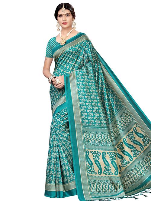 paisley pallu printed saree with blouse - 16367310 - Very Small Image - 1