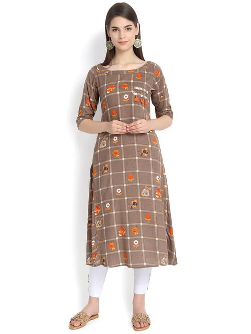 floral print straight kurta - 16367770 - Very Small Image - 1