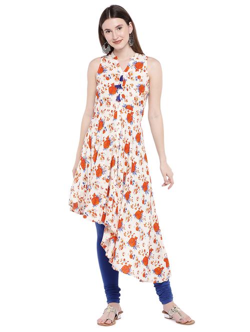 floral asymmetric kurta - 16368231 - Very Small Image - 1