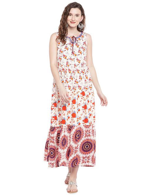 tie up neck floral maxi dress - 16368269 - Very Small Image - 1