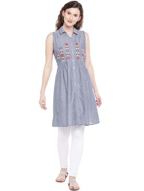 embroidered panel a-line tunic - 16368287 - Very Small Image - 1