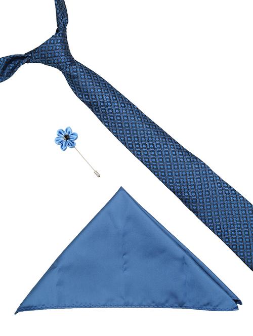 turqouise microfiber tie ,pocket square and lapel pins - 16368468 - Very Small Image - 1