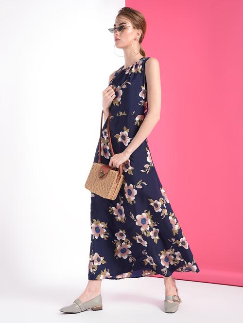 pleated floral maxi dress - 16368766 - Very Small Image - 1