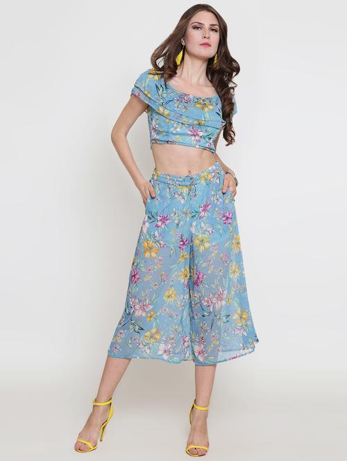 floral crop top and culotte set - 16369202 - Very Small Image - 1