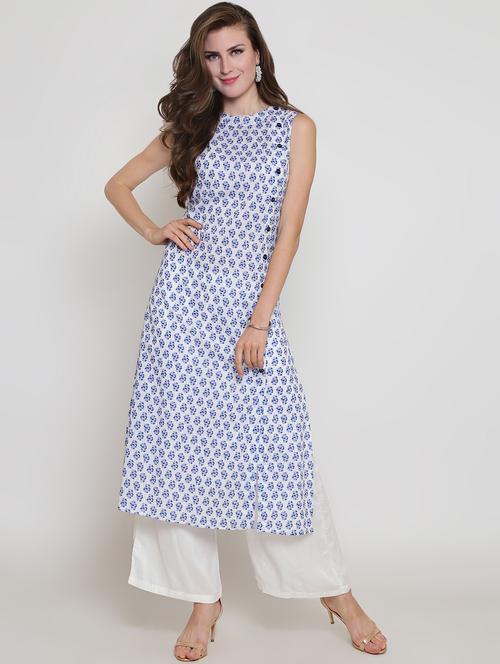 floral printed straight kurta - 16369244 - Very Small Image - 1