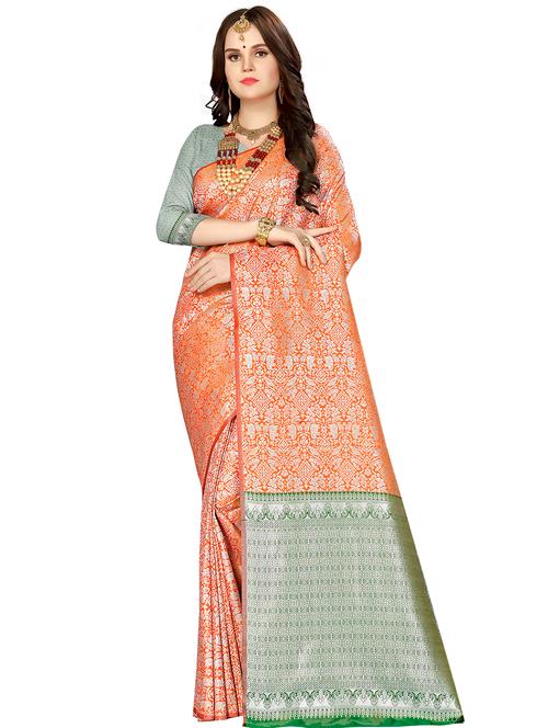 conversational banarasi saree with blouse - 16369834 - Very Small Image - 1