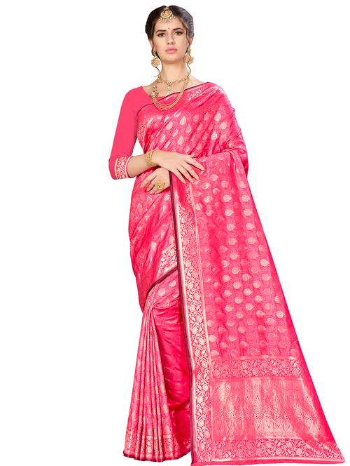 floral banarasi saree with blouse - 16369867 - Very Small Image - 1