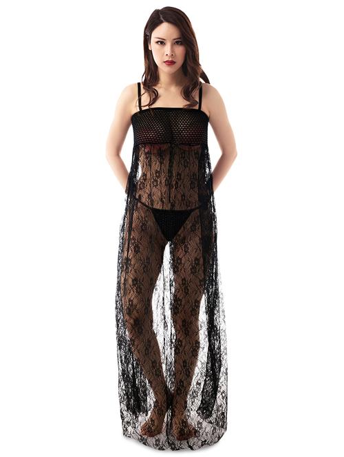 sheer laced nighty with panty - 16371223 - Very Small Image - 1