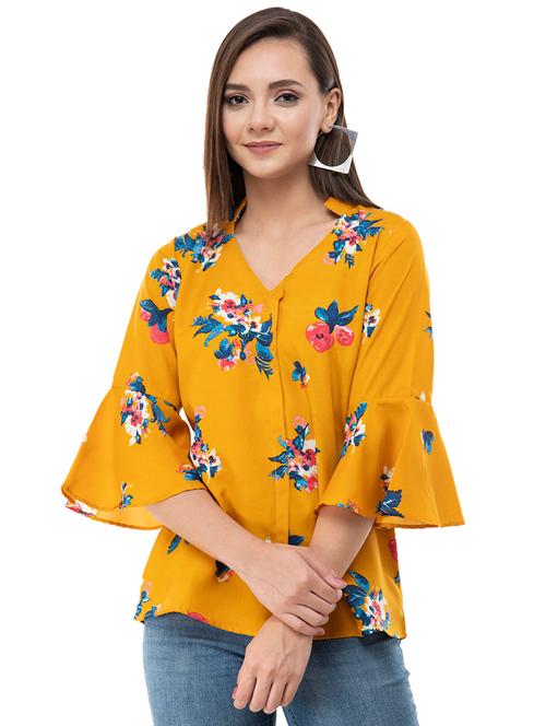 bell sleeved floral top - 16371788 - Very Small Image - 1