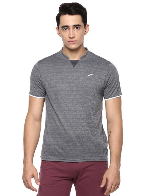 grey striped polyester t-shirt - 16373203 - Very Small Image - 1