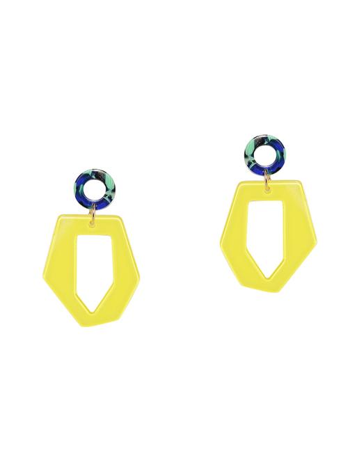yellow gold plated drop earring - 16373268 - Very Small Image - 1