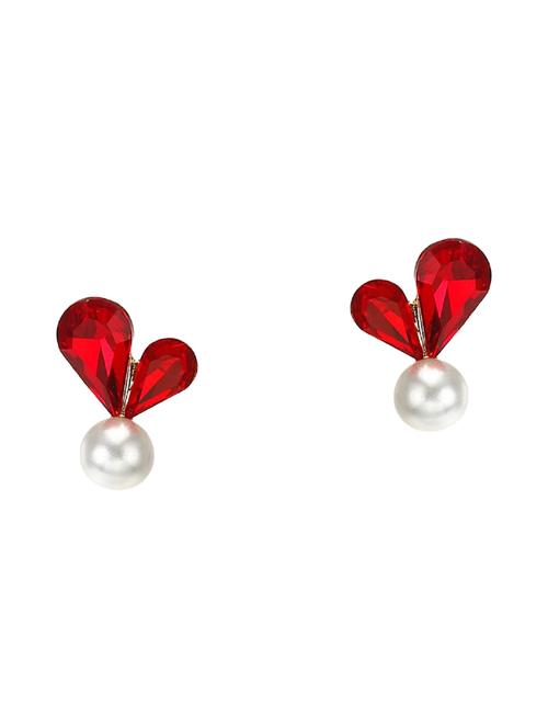 red gold plated studs earring - 16373333 - Very Small Image - 1