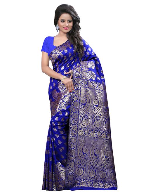 zari banarasi saree with blouse - 16373554 - Very Small Image - 1