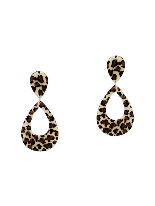 brown gold plated drop earring - 16373684 - Very Small Image - 1