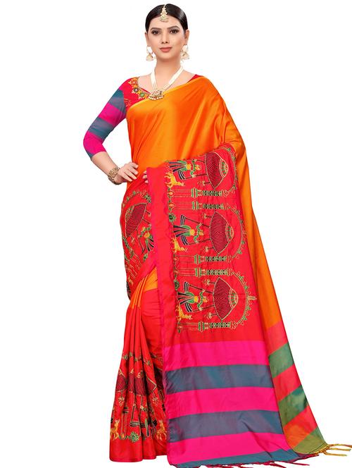 conversational embroidered saree with blouse - 16373772 - Very Small Image - 1