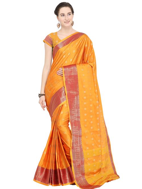 self-design woven saree with blouse - 16373974 - Very Small Image - 1