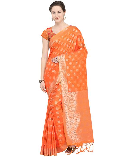 self-design woven saree with blouse - 16373987 - Very Small Image - 1